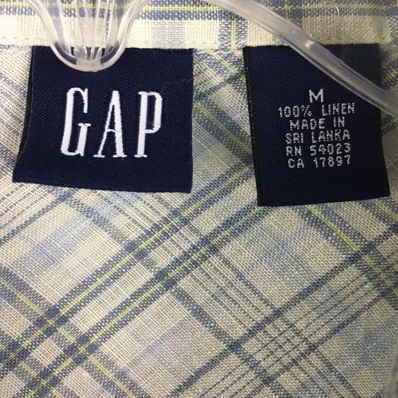Vintage GAP Linen Sleeveless Plaid Button Front Top Y2K - Picture 5 of 11